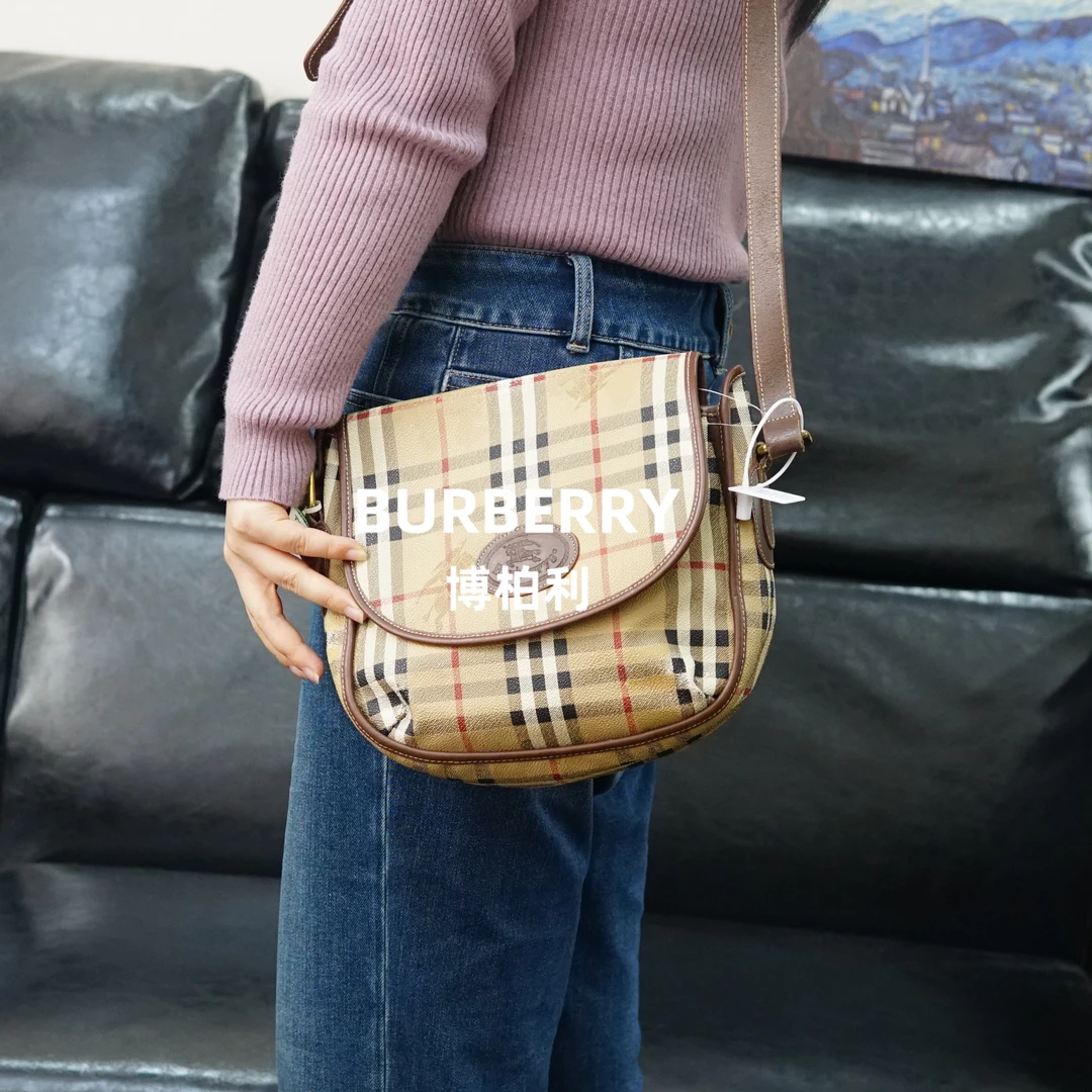 95新 BURBERRY/博柏利 巴宝莉/格纹斜挎包/JJ01609251/9251