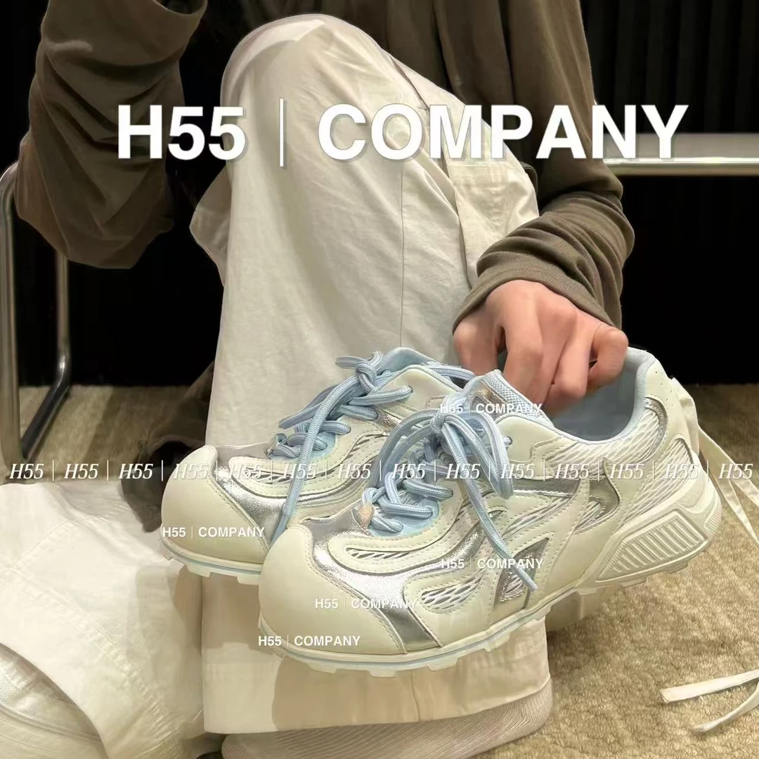 【一只璐甄选】H55-“失序美学”保龄球鞋mix阿甘鞋夏季4cm58-2374