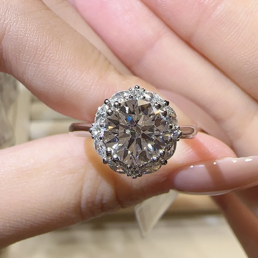 铂Pt950镶嵌实验室培育钻石许妍同款2卡