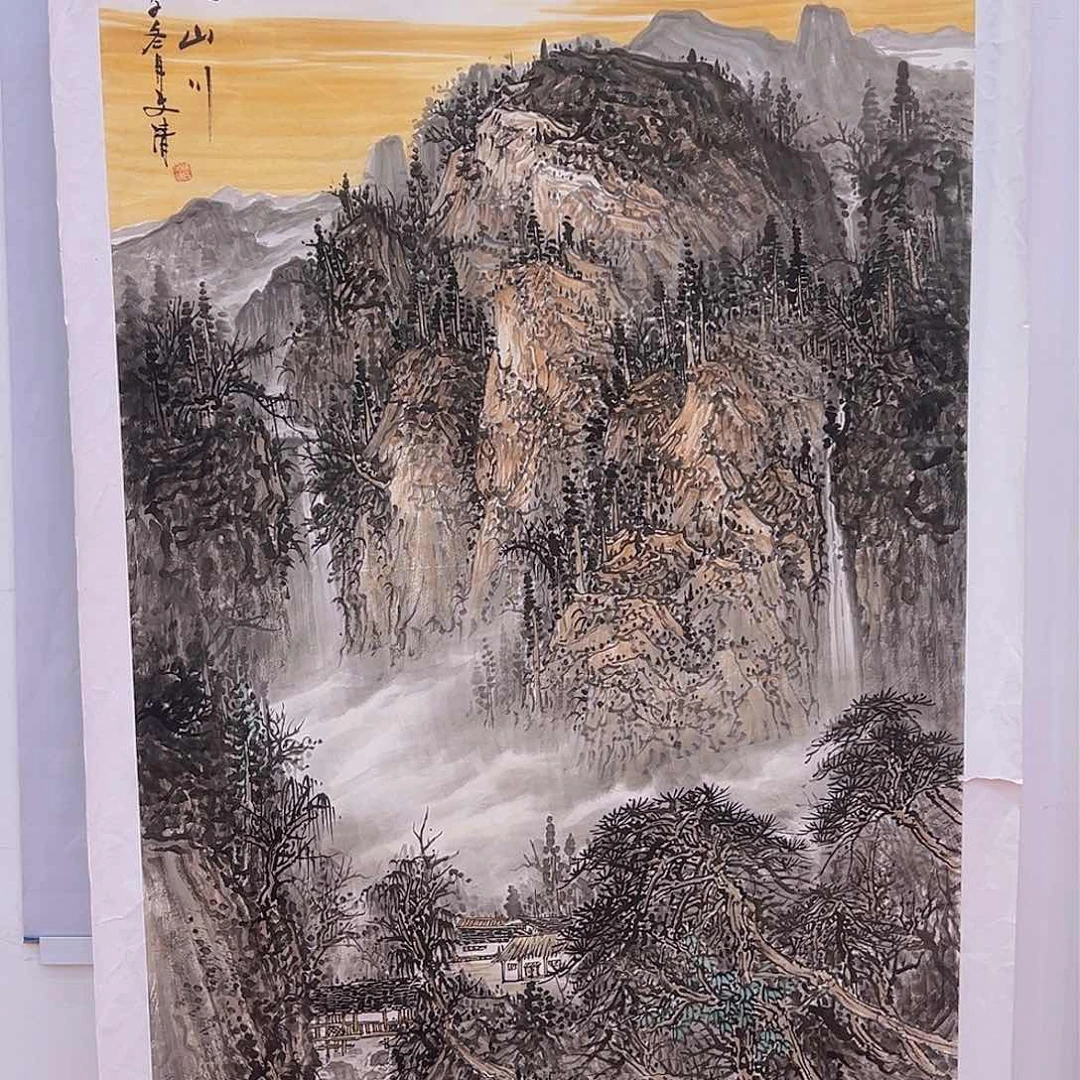 国画徐文清展品带证书视频