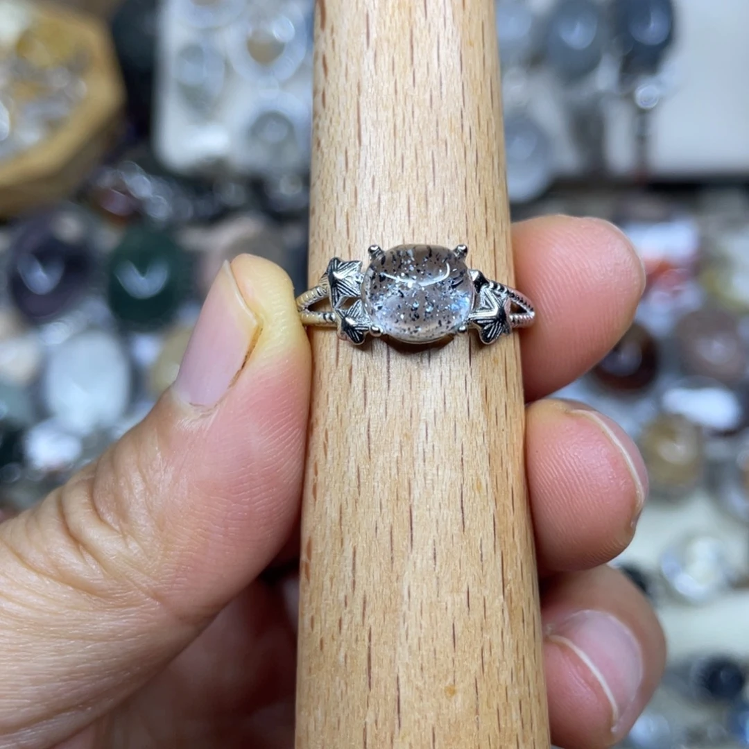 【闪购商品】银S925镶嵌珠宝半成品水晶戒指