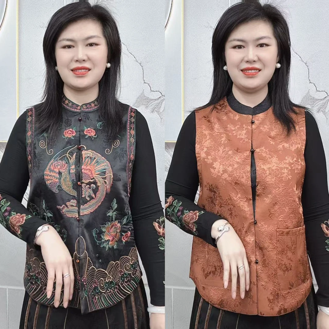小兰国风复古双面穿妈妈装【盘凤刺绣】原版高端优雅女士气质上衣