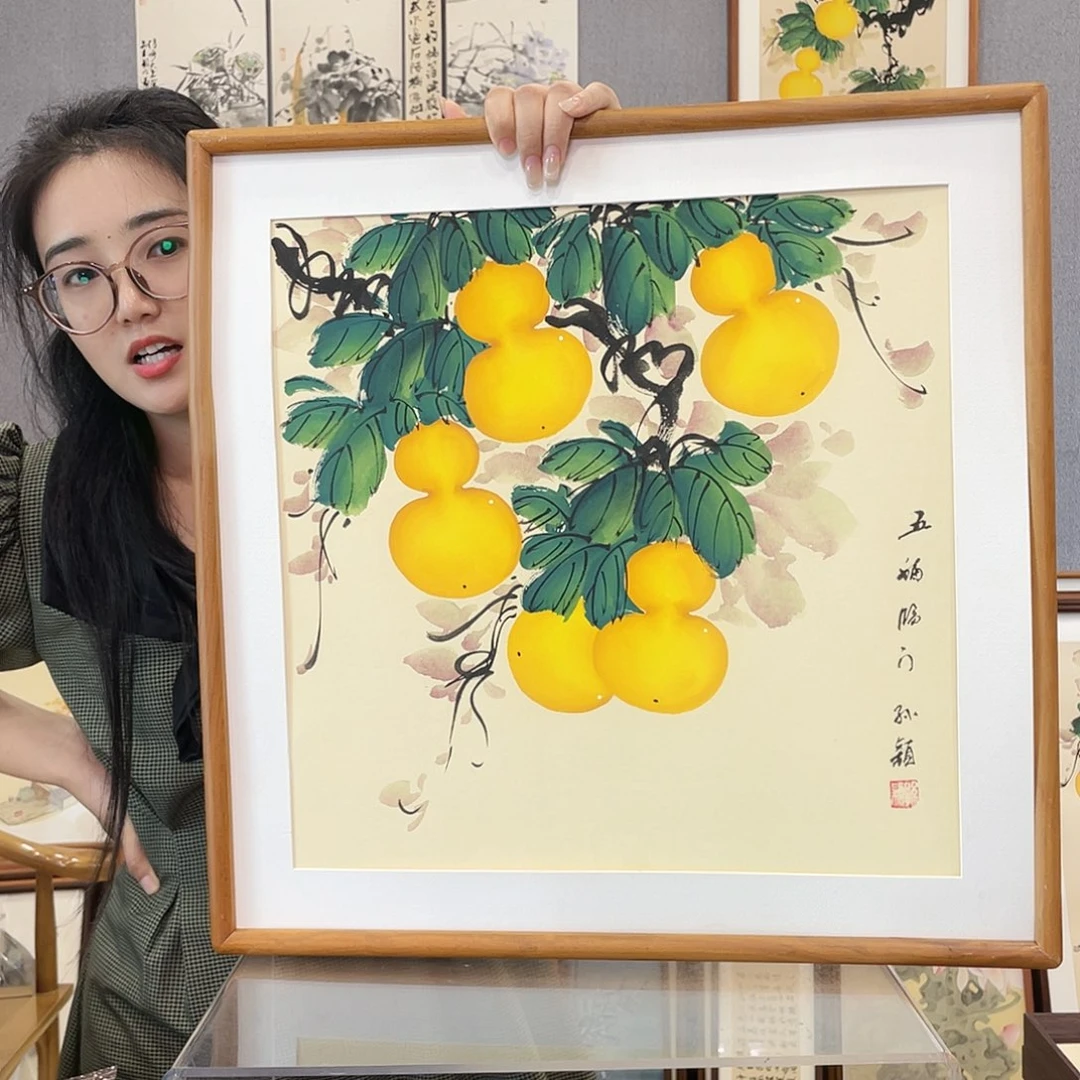 书法手绘带框尺寸：53*53