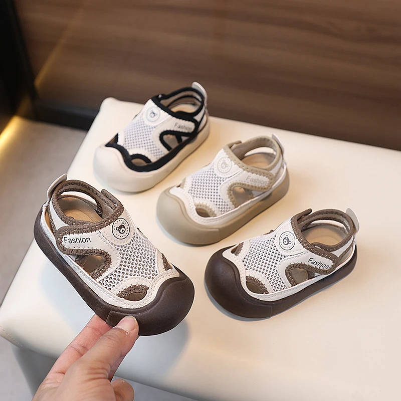 17-26码儿童凉鞋夏男宝宝休闲包头学步鞋女童镂空软底防滑沙滩鞋