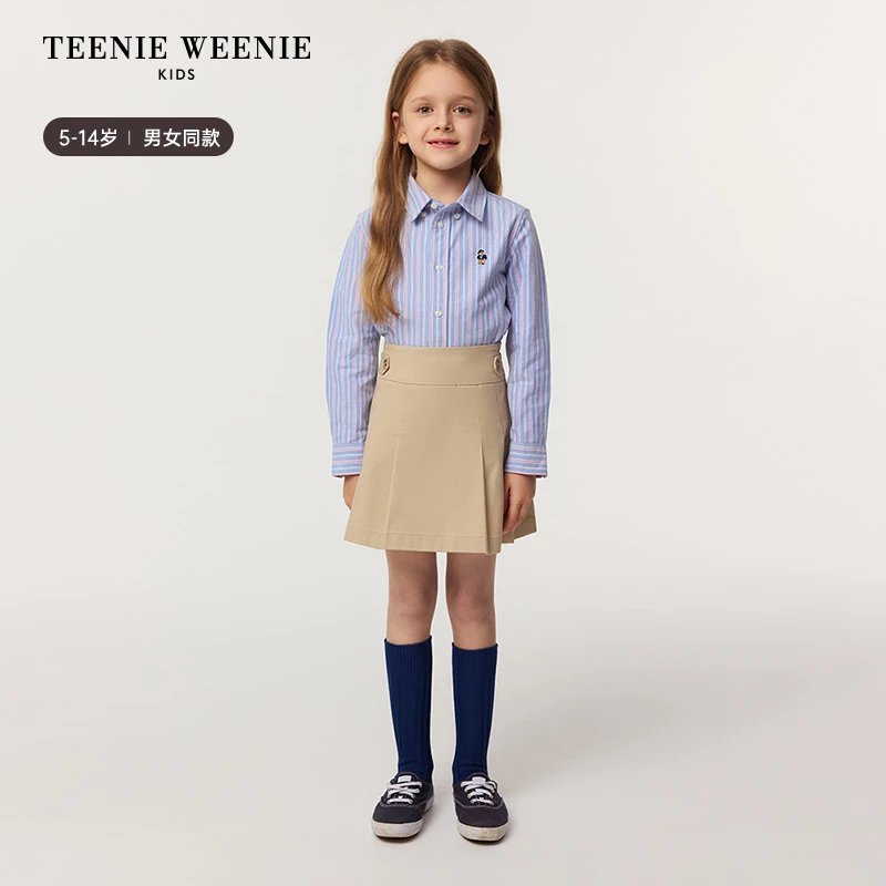 TeenieWeenieKids25年款男女童学院风条纹牛津纺衬衫TKYS255175N