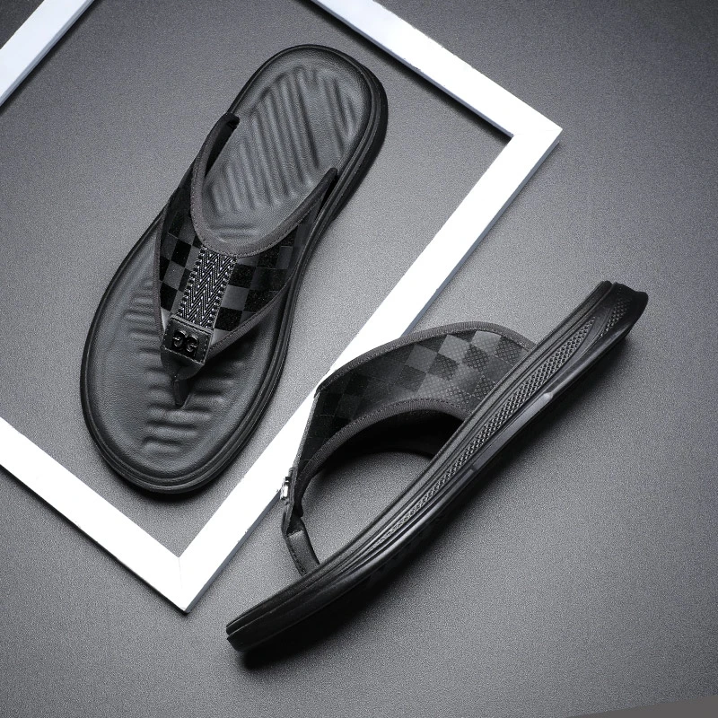 HAMOLENA潮流防滑外穿人字拖男士高端耐磨沙滩夹脚凉拖鞋百搭外穿