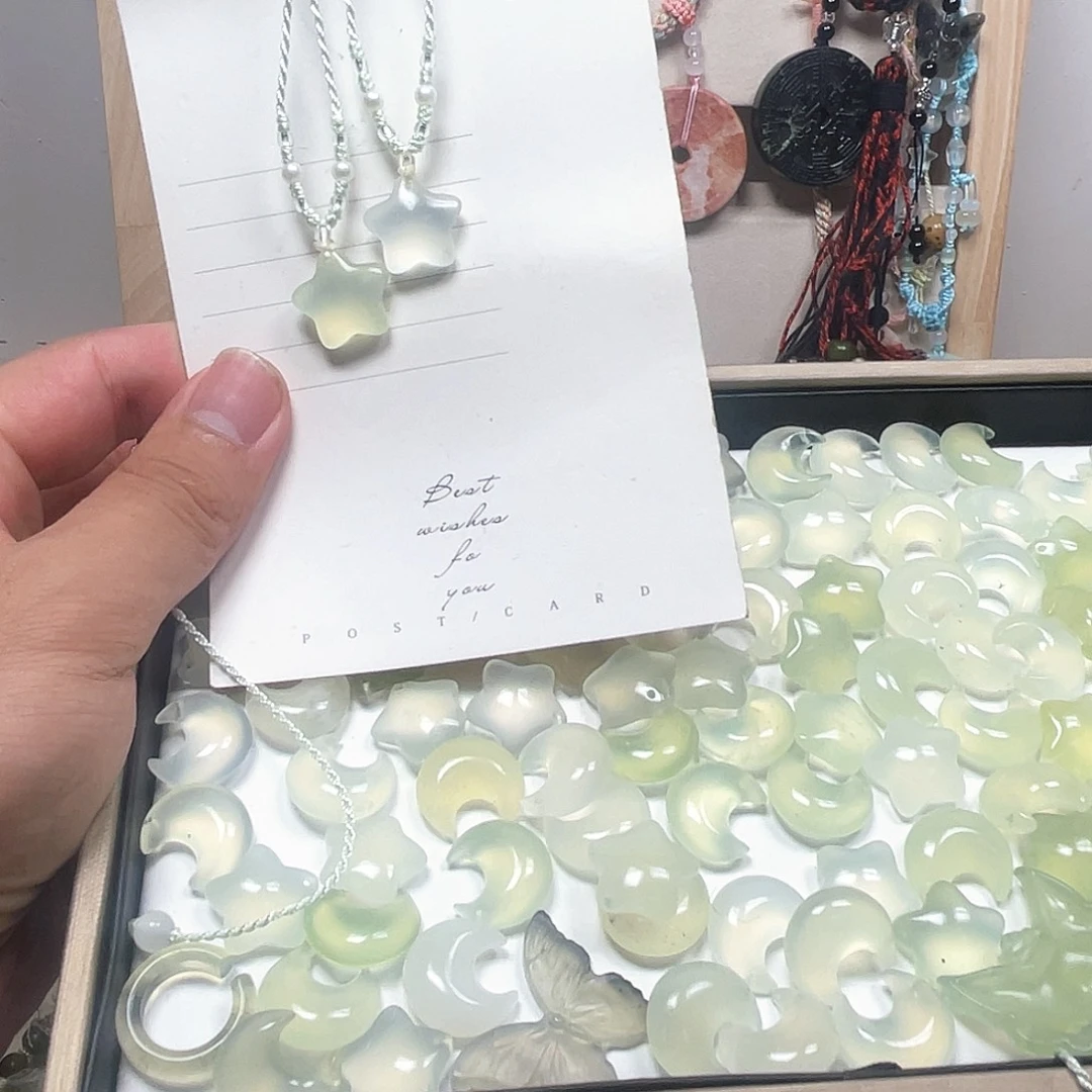 蛇纹石玉合金颈饰