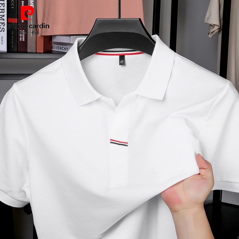 皮尔卡丹丝光棉高品质翻领男士短袖POLO衫夏季中年男士短袖t恤