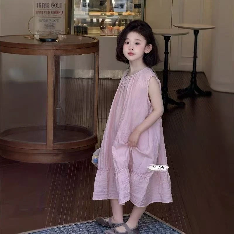 女童超美轻奢小众高端无袖连衣裙夏季2025新款儿童女宝夏日沙滩裙