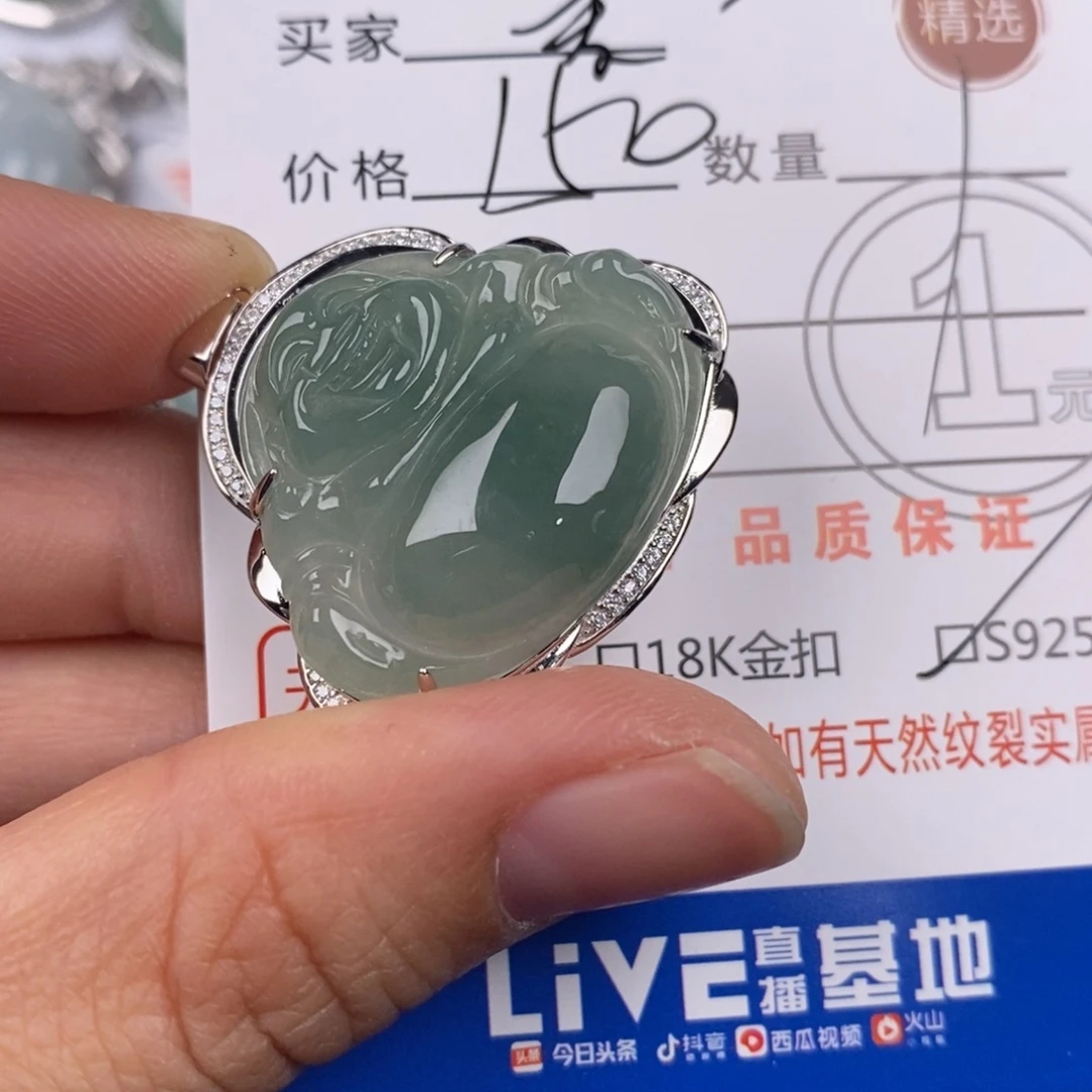 爱***7翡翠银S925镶嵌颈饰