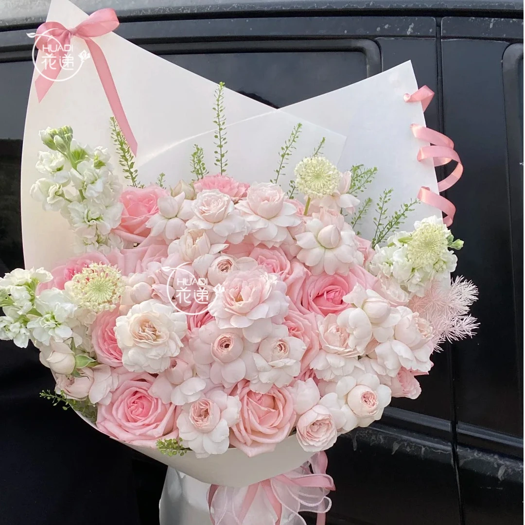 【月光之吻】粉玫瑰鲜花花束生日见面约会送朋友送爱人同城花店配送送花上门花递鲜花小时达鲜花团购