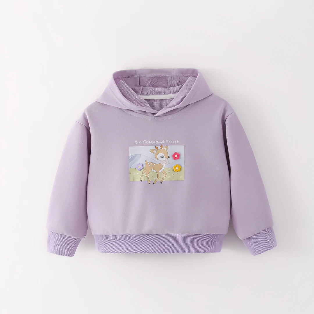 儿童上衣女中小童草原小鹿卫衣YQ114