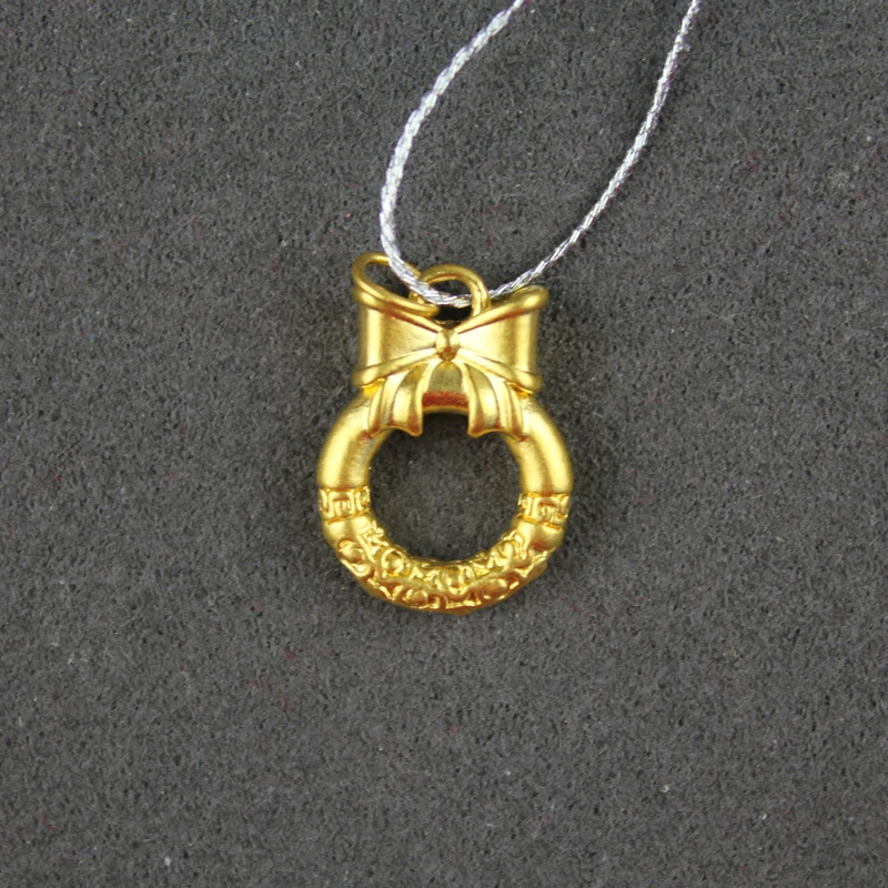 在逃公主0.26黄金项链蝴蝶结祥云平安扣转运珠正品