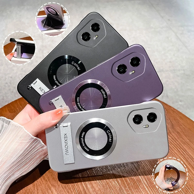 适用于荣耀300超薄无边框实用防摔保护套带支架高级感手机壳