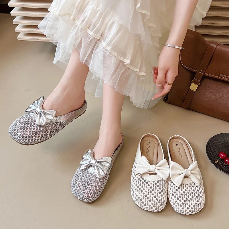 时尚休闲百搭夏季透气镂空韩版平底ins女鞋女士半拖