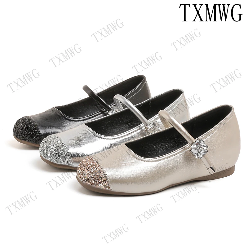 【运费补贴】法式圆头简约玛丽珍鞋皮鞋平底内增高单鞋女拖鞋6059