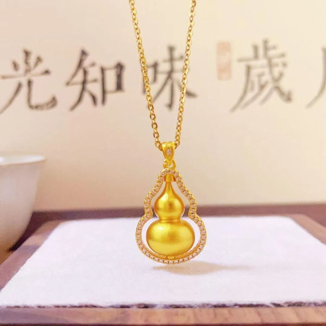 合金项链 花边葫芦项链饰品锁骨链女款精致精美百搭坠链