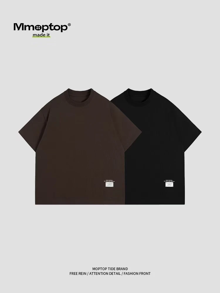 美式纯棉宽松复古百搭短袖T恤男士夏季新款休闲情侣打底衫-7045