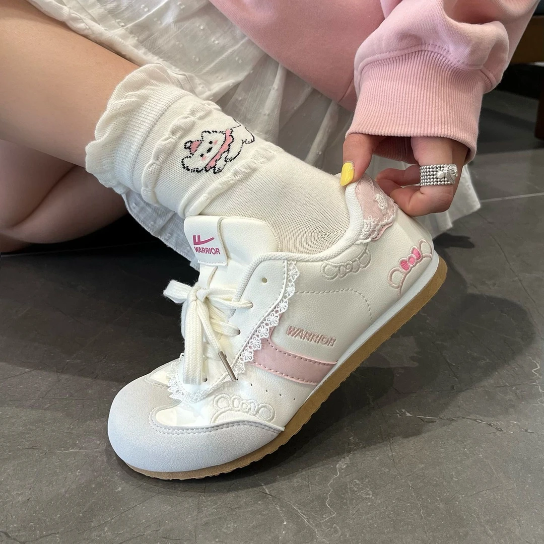 回力草莓粉女鞋2025新款软底德训鞋女款鞋子秋季透气百搭运动鞋女