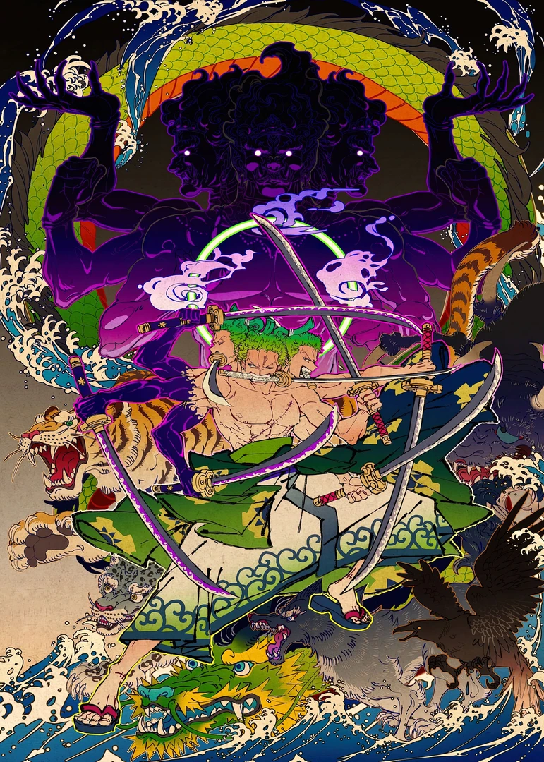 《海贼王》三千世界地狱索隆装饰画ce61