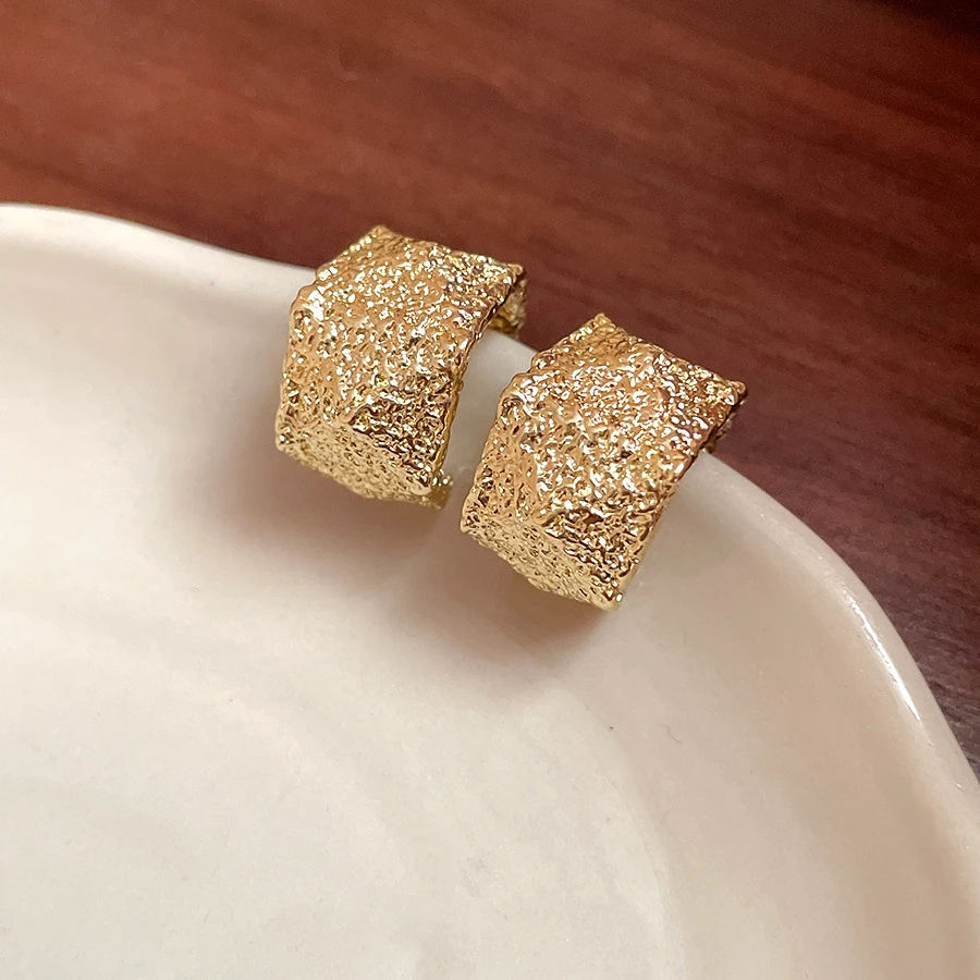 铜合金耳饰 几何形设计日韩金色女耳环小众素款气质精致饰品1226