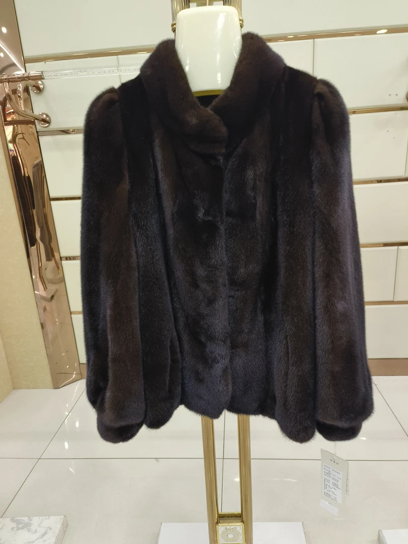 香云纱水貂绒大衣