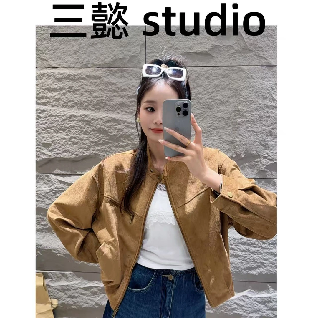 【三懿服饰】秋季新款高级感复古显瘦百搭夹克外套-6935