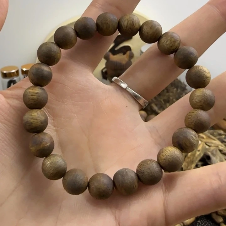 沉香碎屑沉香卡0.9圆珠单圈