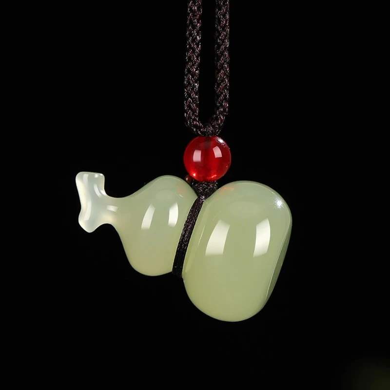 天然和田玉葫芦吊坠精美玉佩葫芦男女款玉坠立体葫芦挂坠玉石坠链