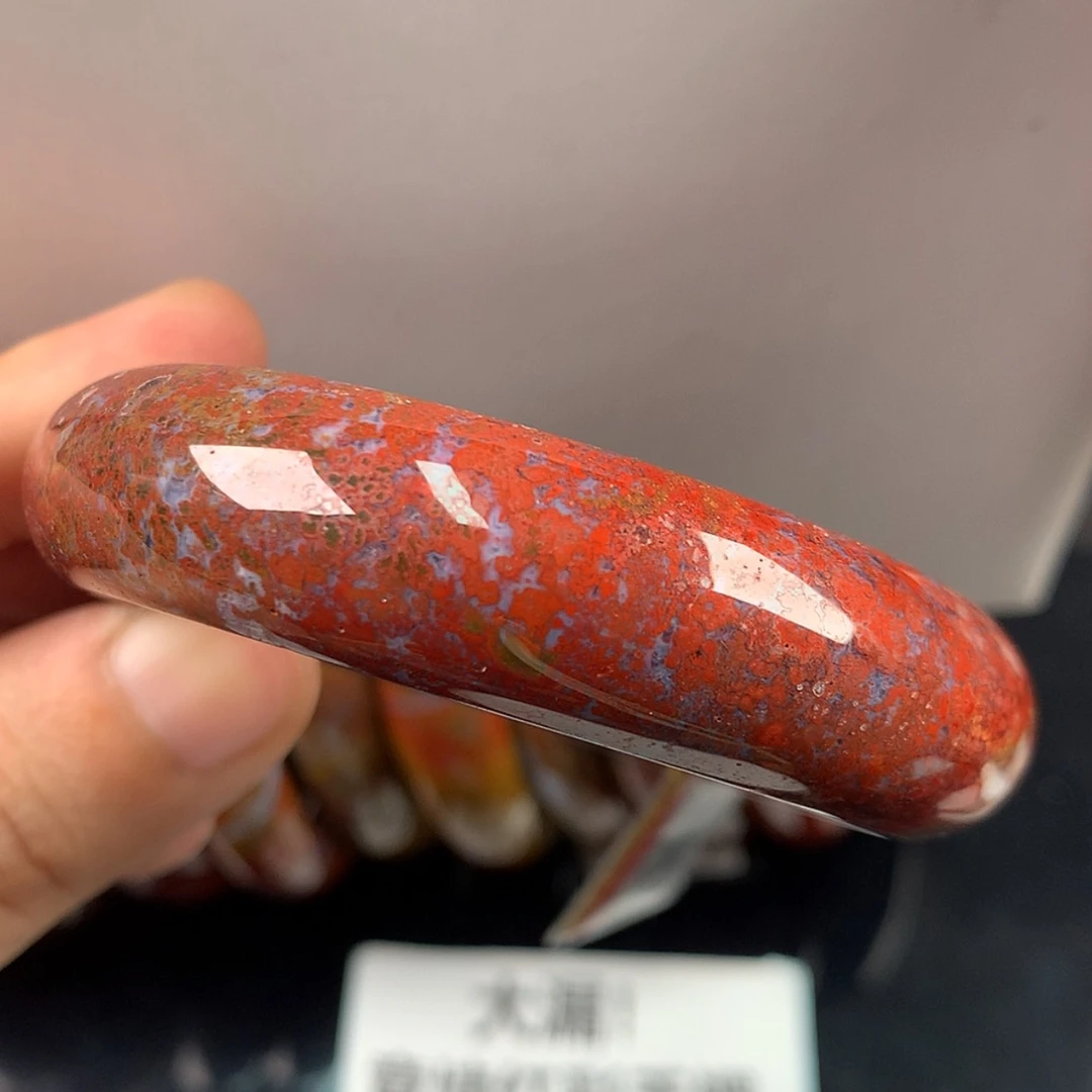 【闪购商品】碧石手镯未镶嵌（10号）红彩55圈