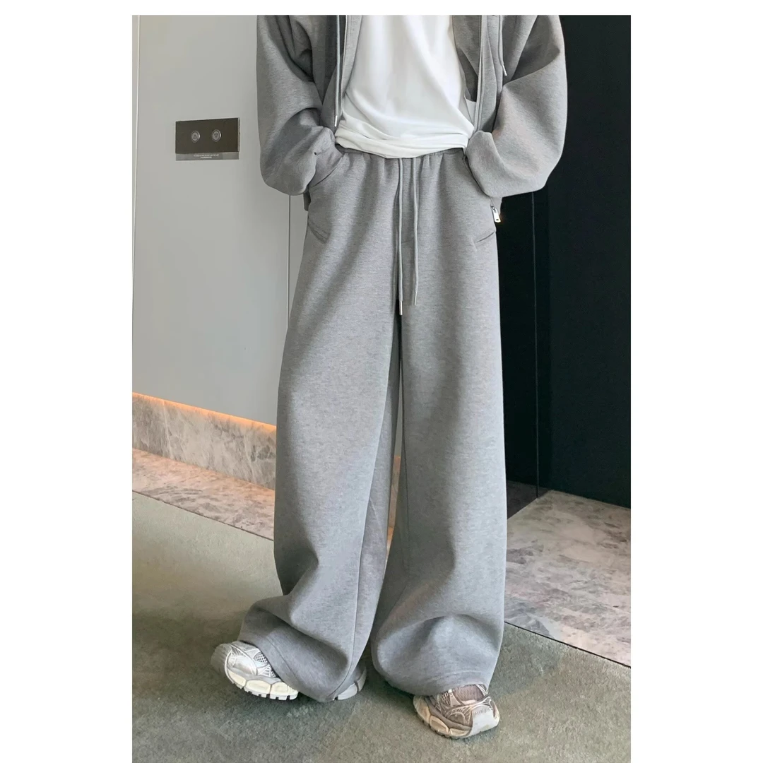 【桃园-2019】美式350克重磅加厚灰色运动休闲裤