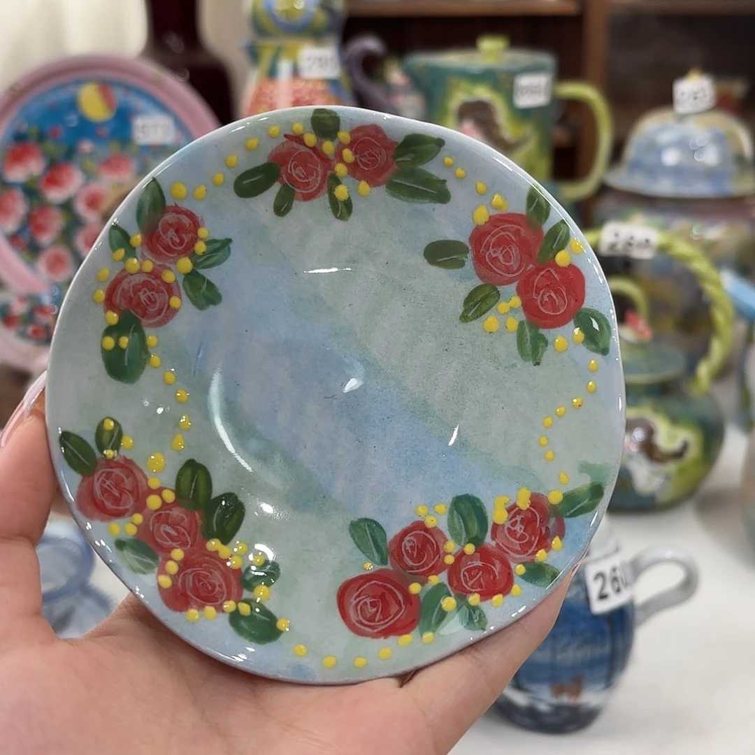 瓷片景德镇手绘高温釉下彩陶瓷茶具