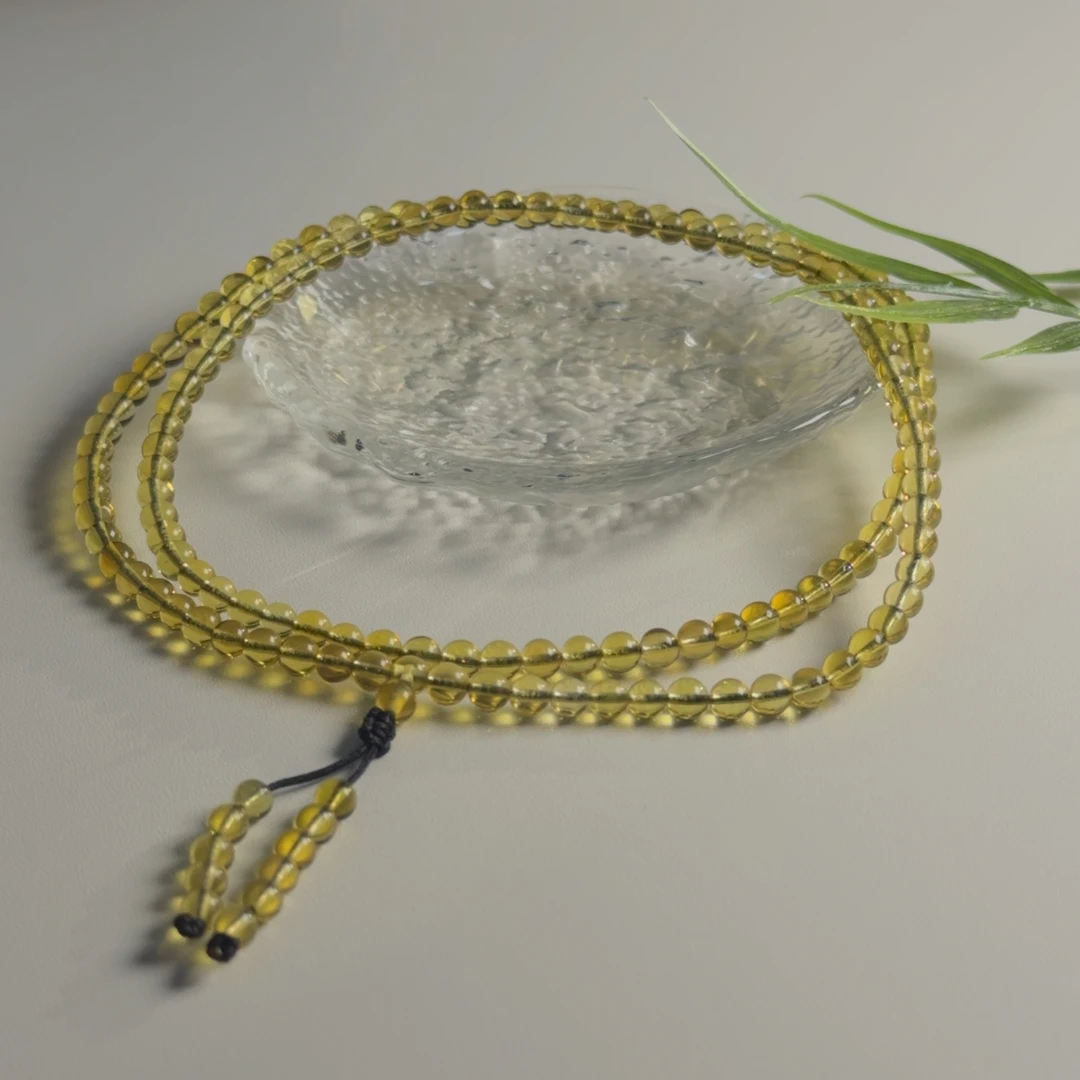 【胖丁珠宝】缅甸琥珀（蓝珀）项链17-H235P68【多样性发一件】4mm