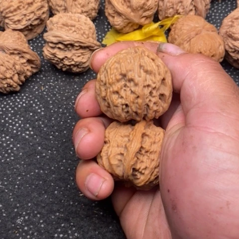 文玩核桃把件三角白10