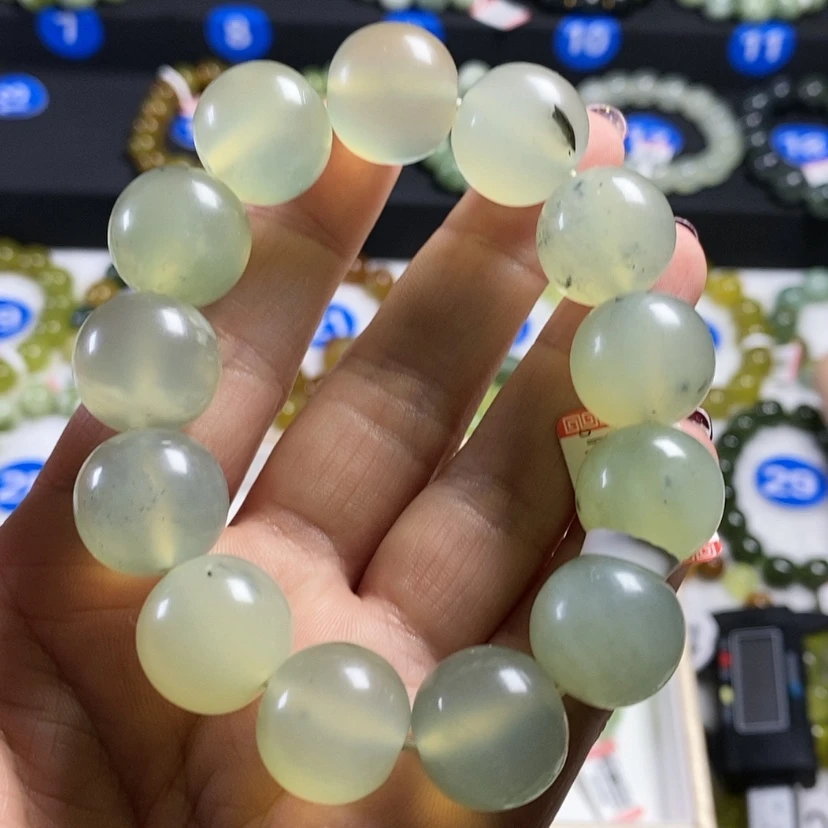 【闪购商品】蛇纹石玉手链未镶嵌往**过卡17
