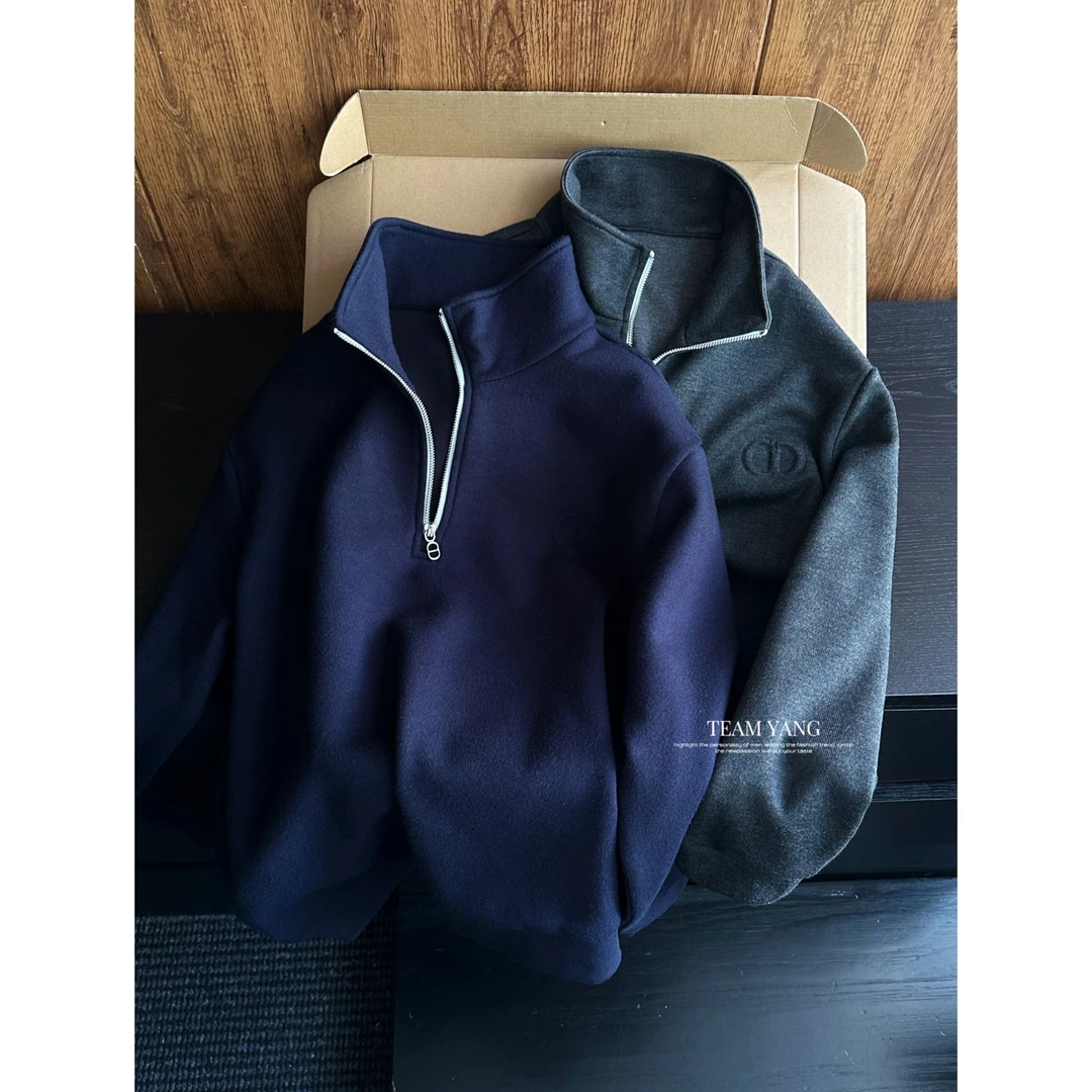 Team Yang-秋冬新品D家羊绒加厚保暖半高领极简休闲松弛卫衣5090
