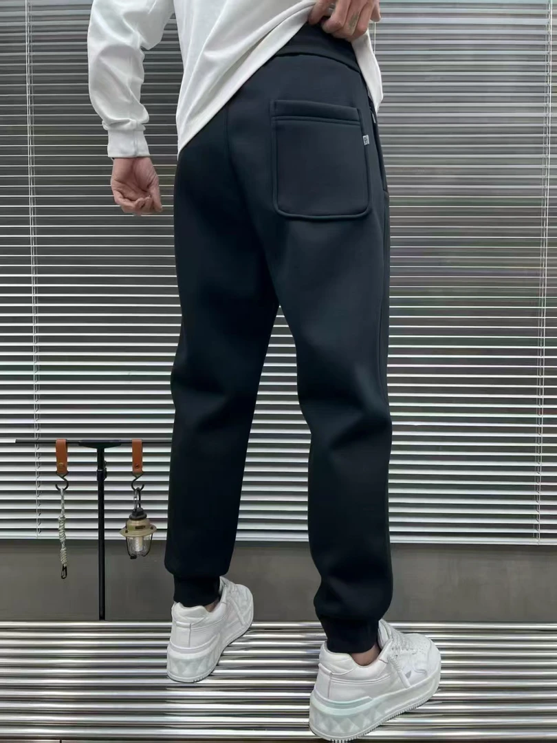 【加绒】秋冬男士加绒直筒休闲裤防褪色黑色弹力修身直筒休闲裤