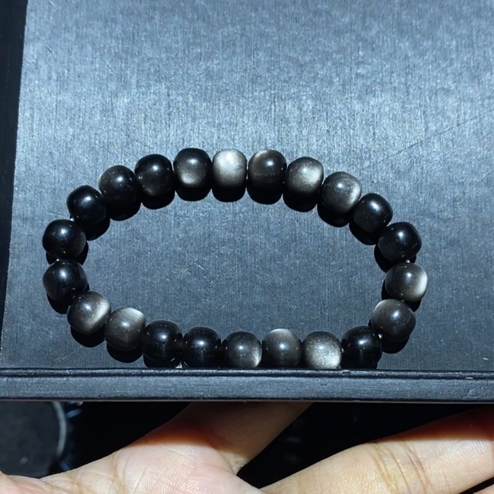 黑曜岩手链未镶嵌陌**