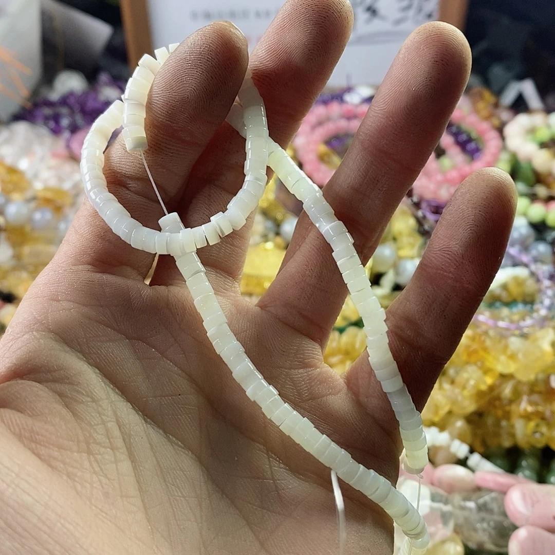 玛瑙/玉髓珠宝半成品未镶嵌一条2×4白蝶贝直切隔片C807