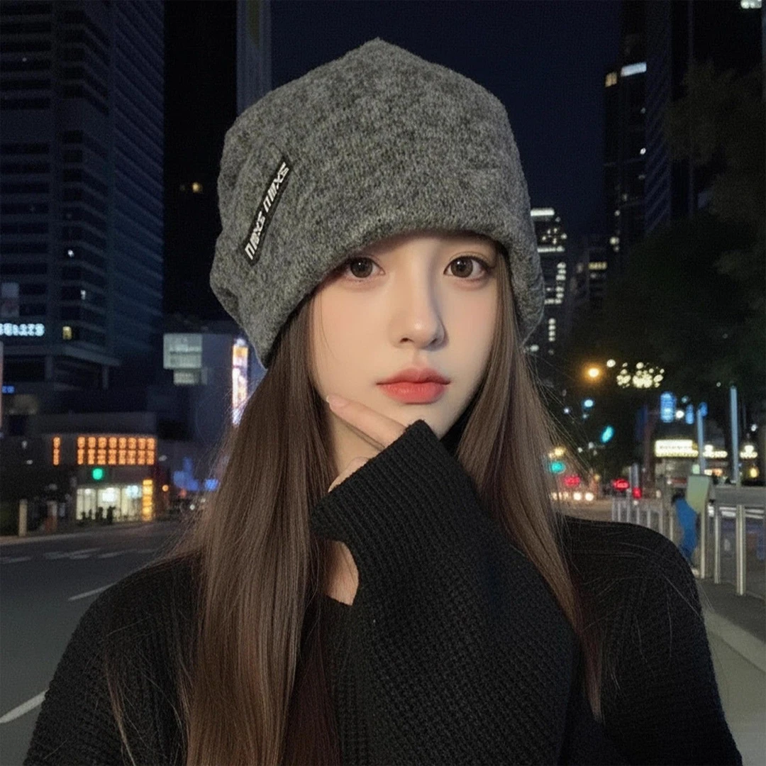 2025新款堆堆帽秋冬韩版时尚百搭显脸小包头帽防寒保暖护耳冷帽子
