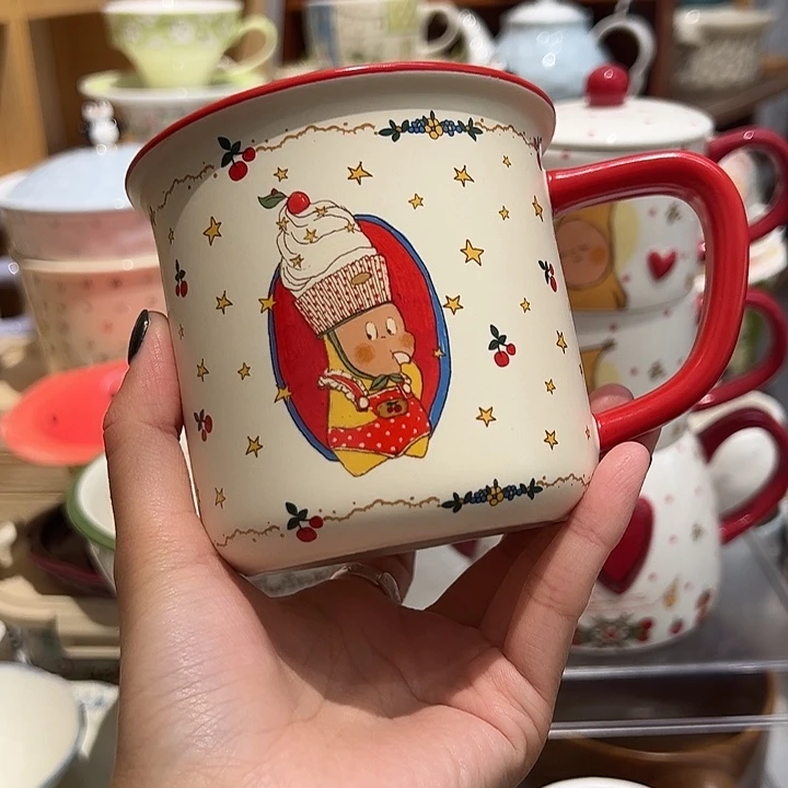 红樱桃马克杯星星人