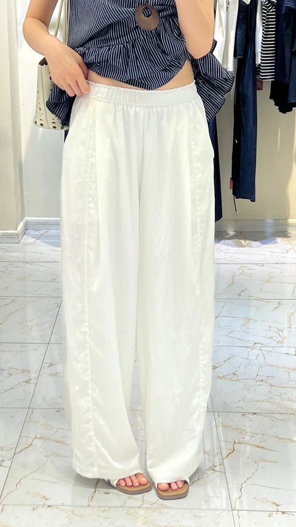 HLH/莱赛尔垂感阔腿直筒休闲裤（2 91222）