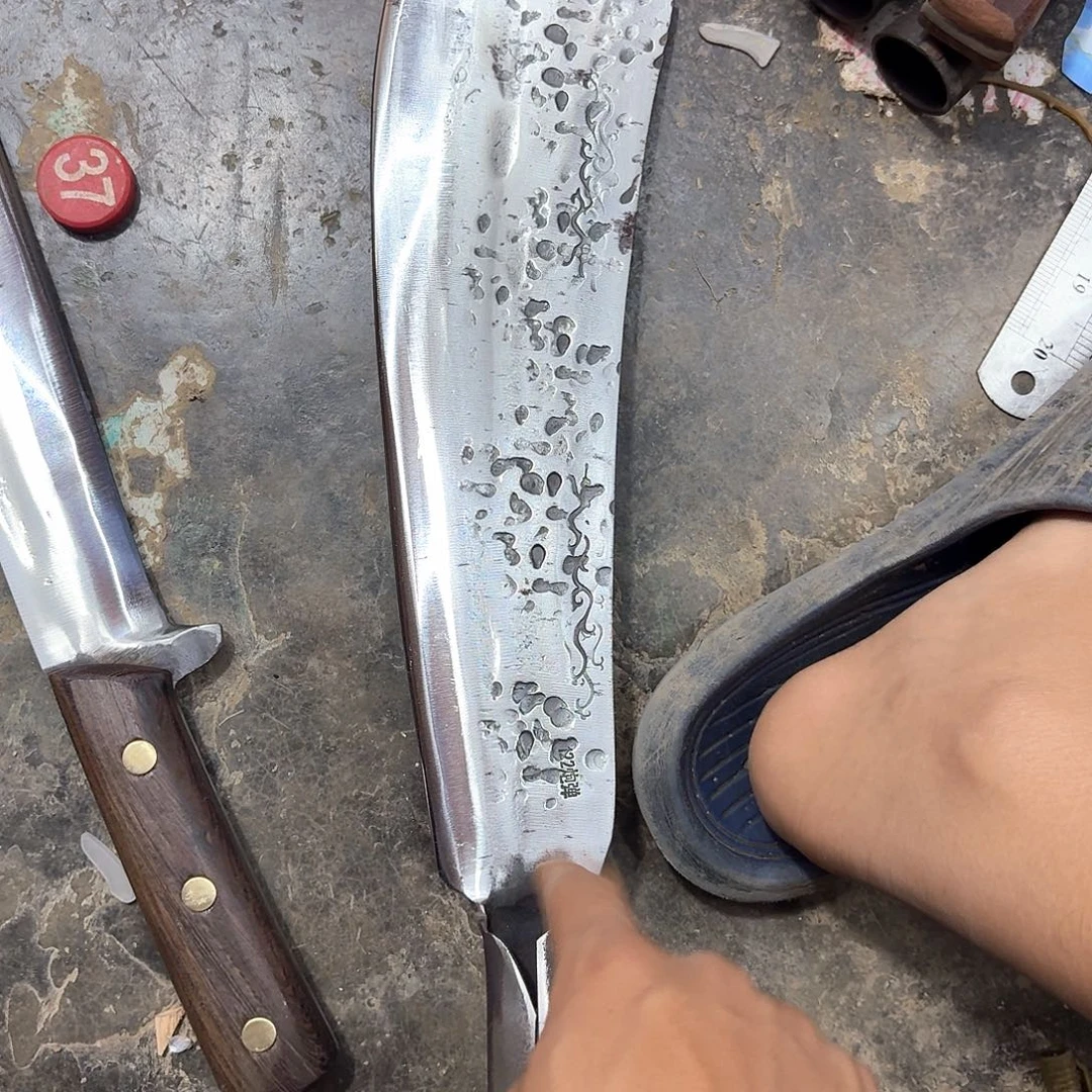 高碳锰钢云南阿老表手工锻打刀