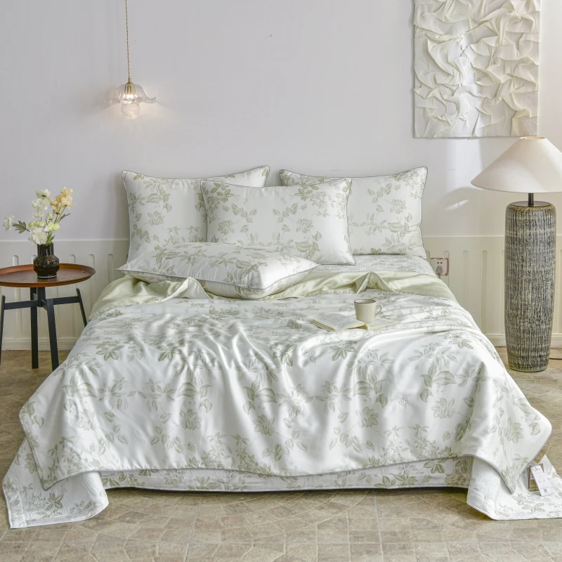 生如夏花系列60支天丝面料夏凉被款软凉席四件套空调被凉感印花