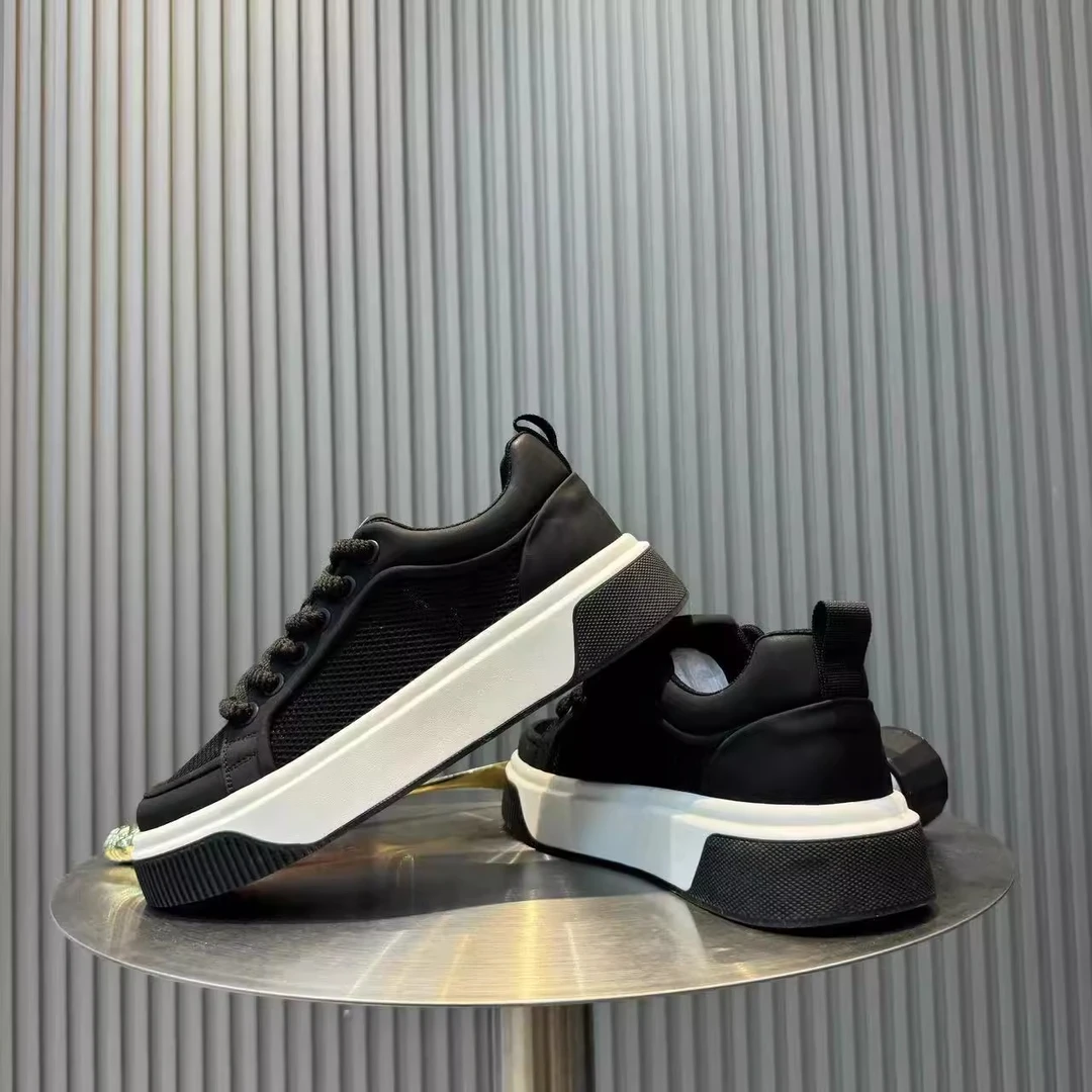 男鞋夏季新款网面透气厚底增高运动休闲痞帅板鞋潮鞋户外休闲鞋潮