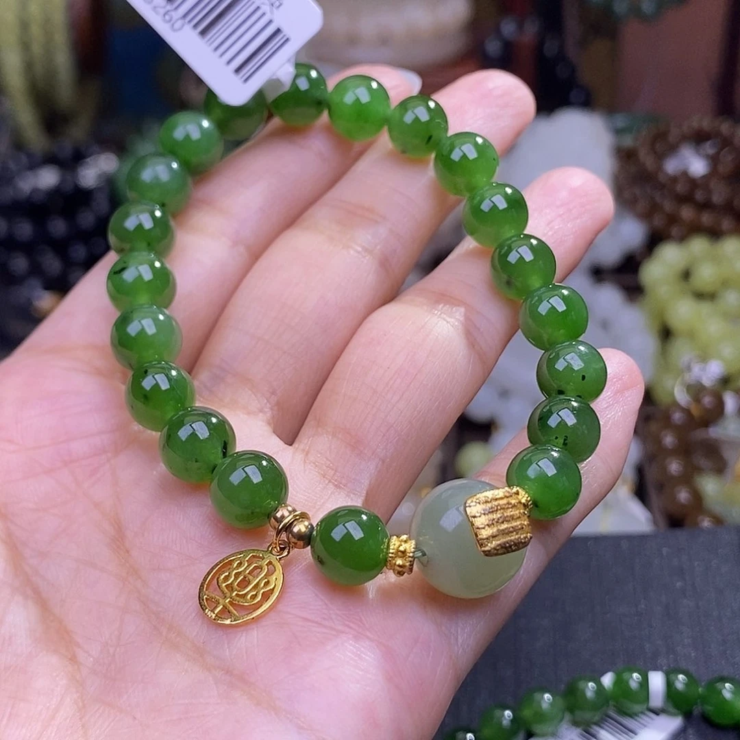 手链未镶嵌和田玉早间福利价银镶碧玉