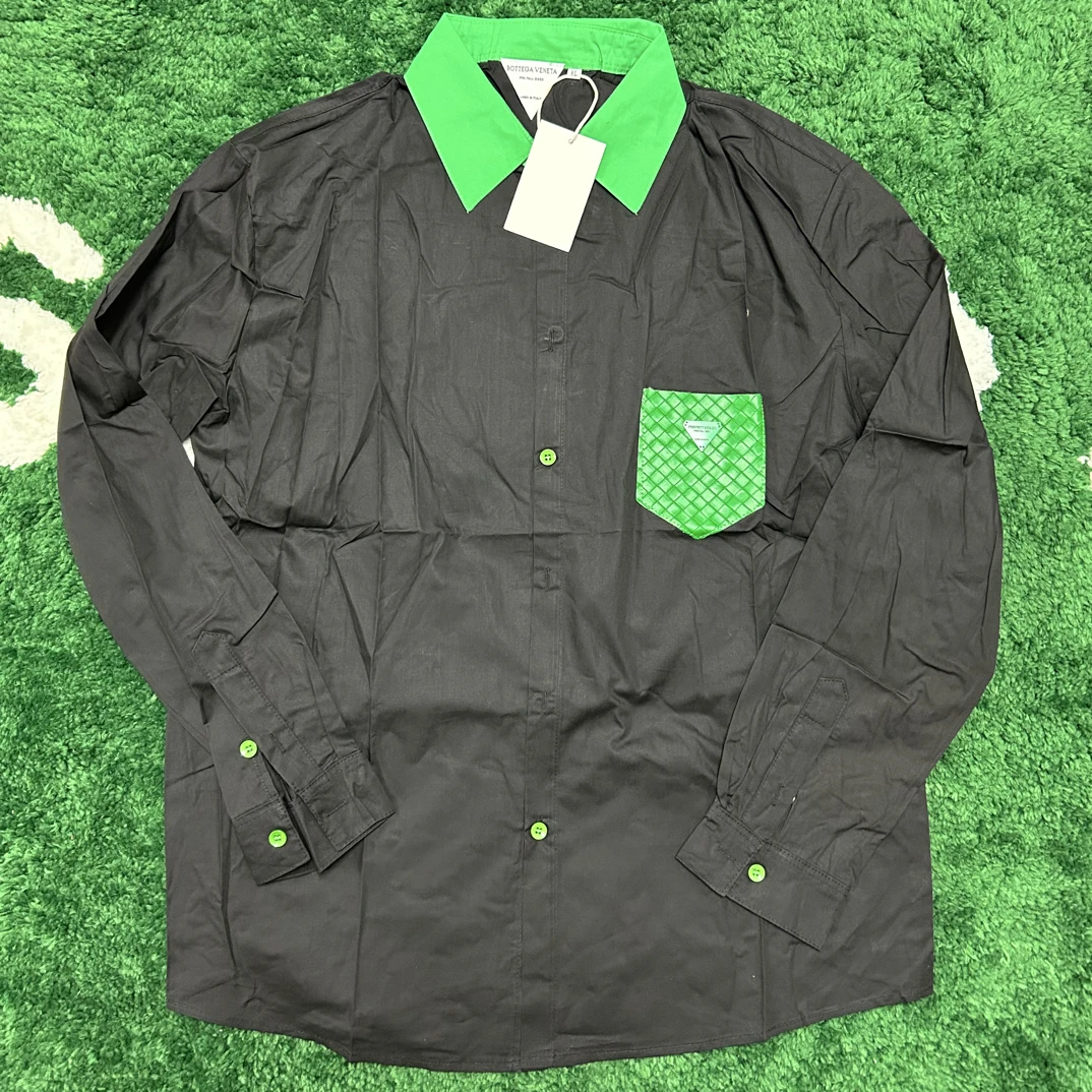 香香纯棉撞色拼接衬衫