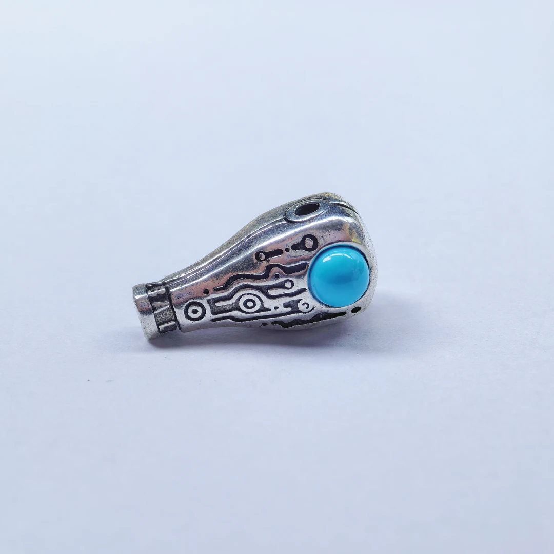 606A文玩配饰闪电纹咒点三通蓝眼9㎜