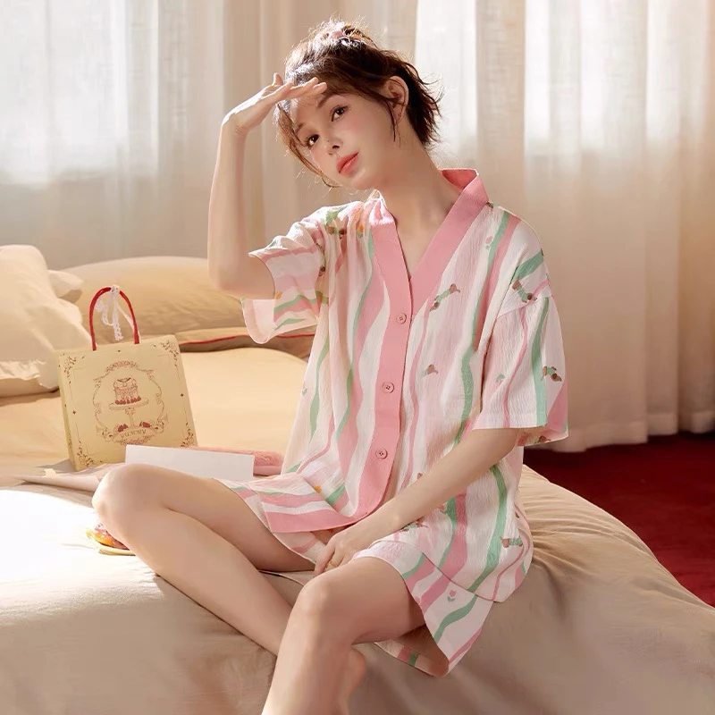 【婷婷家】小个子夏季短袖睡衣套装#F001