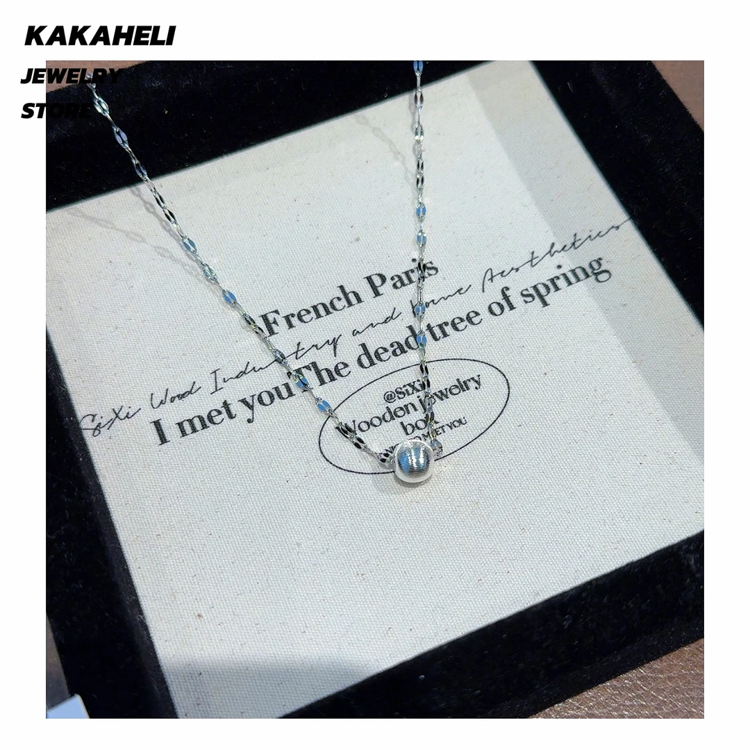 钛钢项链 清冷气质麻色珠珠仙女链项链高级感KK6209